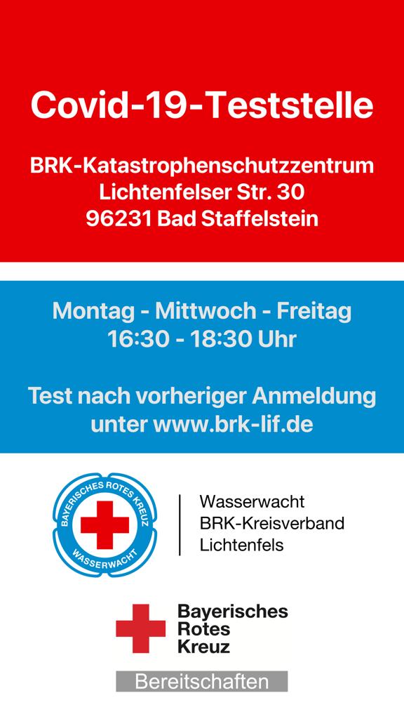 Schnelltestzentrum des BRK in Bad Staffelstein